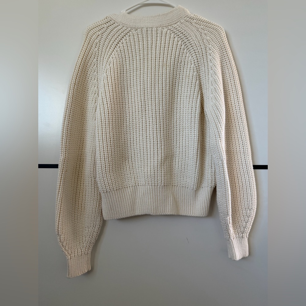Everlane The Texture Cotton Cardigan Ivory Women’s Size M Cotton Blend button up - Picture 5 of 16